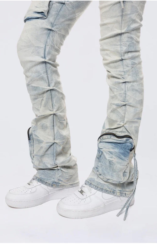 Smoke Rise High Rise - Marshfield Blue Cargo Pants — view 4