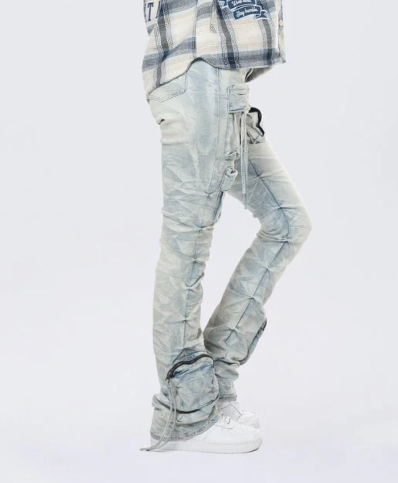 Smoke Rise High Rise - Marshfield Blue Cargo Pants — view 3
