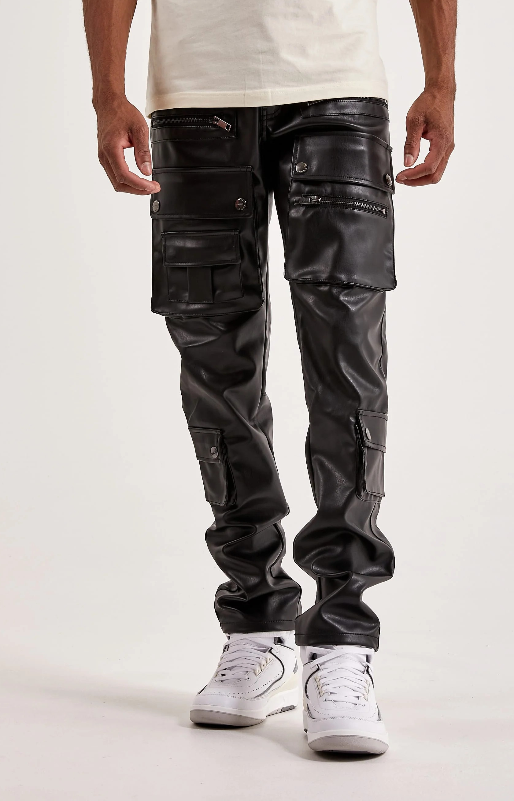 First Row "Leather Racing Cargo" Pants