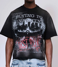 First Row "Breaking News Flying to Infinity Cropped" Tee