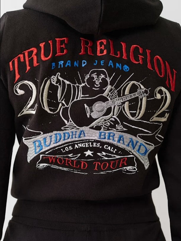 True Religion "Lurex Embroidered World Tour Zip" Hoodie