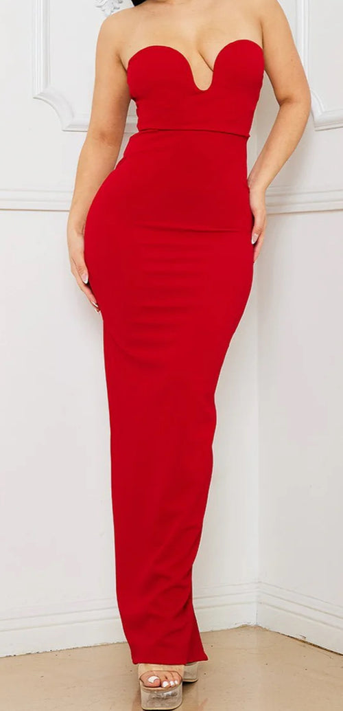 Symphony Lace Up Back Tube Maxi Dress — view 4