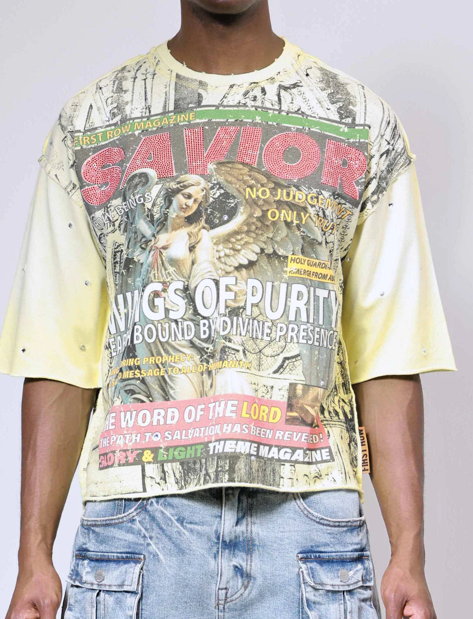 First Row "Breaking News Wings of Purity Cropped" Tee