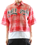 LTK "Knowledge Speaks Wisdom Listens" Flannel Cropped Button Down