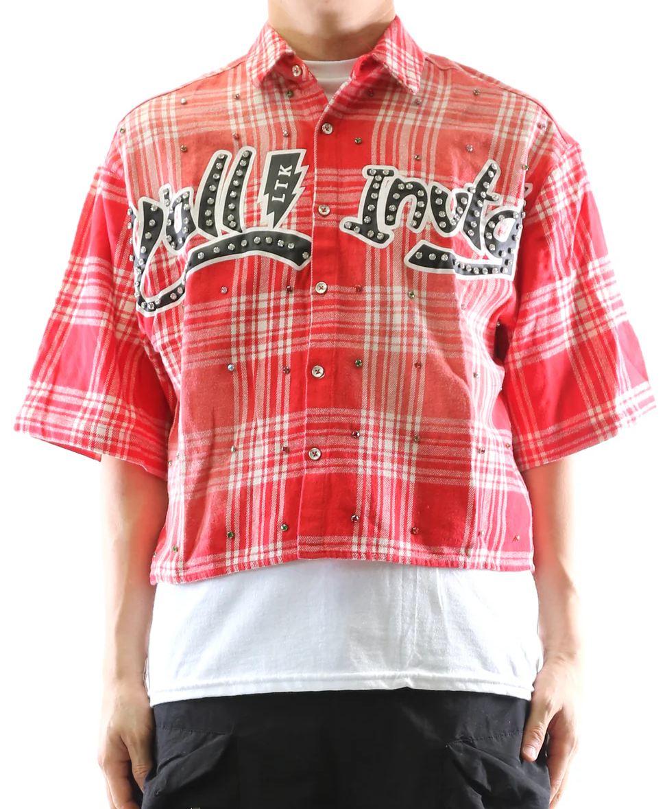 LTK "Knowledge Speaks Wisdom Listens" Flannel Cropped Button Down