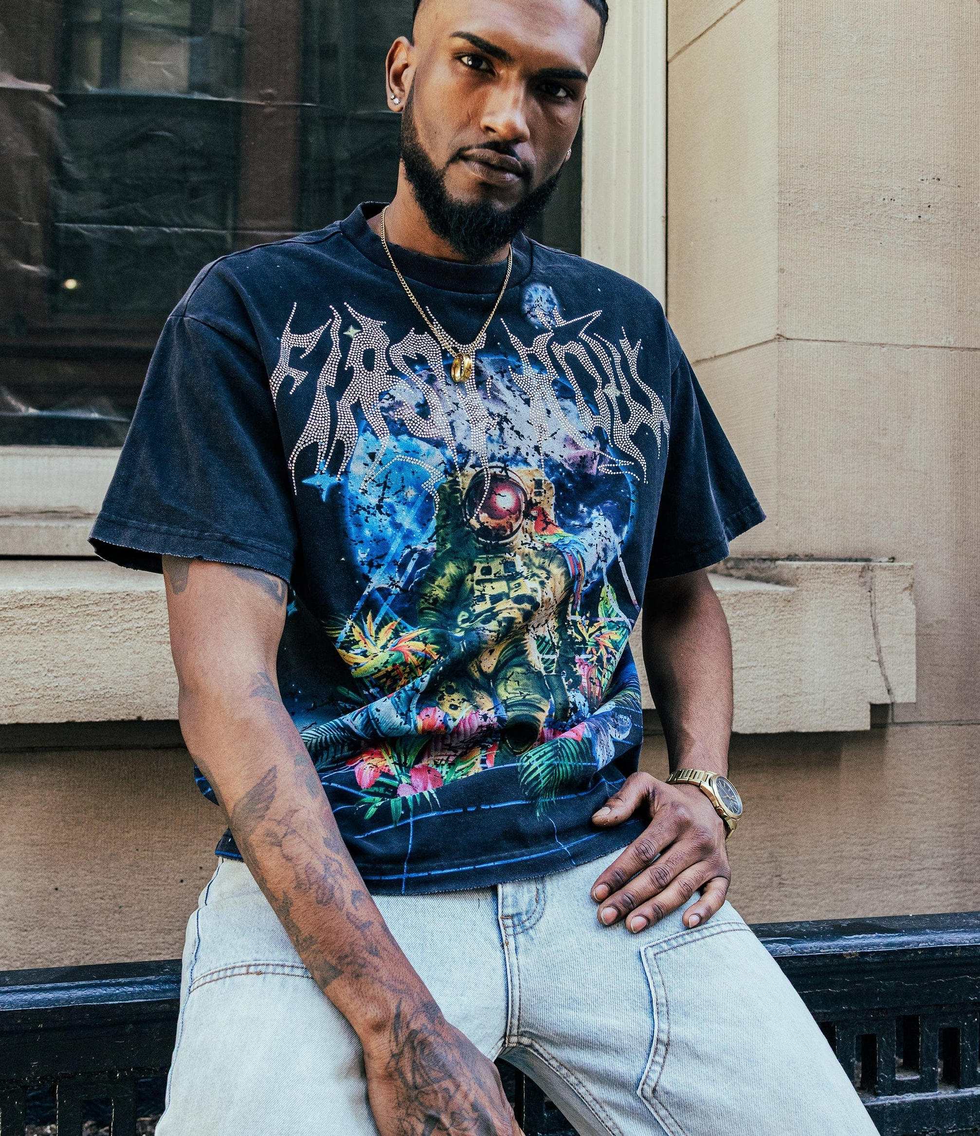 First Row "Earth First Rhinestone" Tee