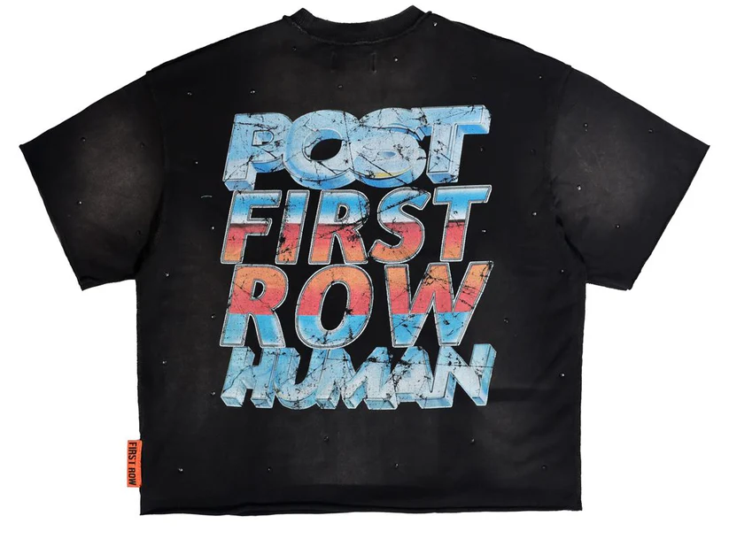 First Row "Post Human Fully Operational Washed Cropped" Tee