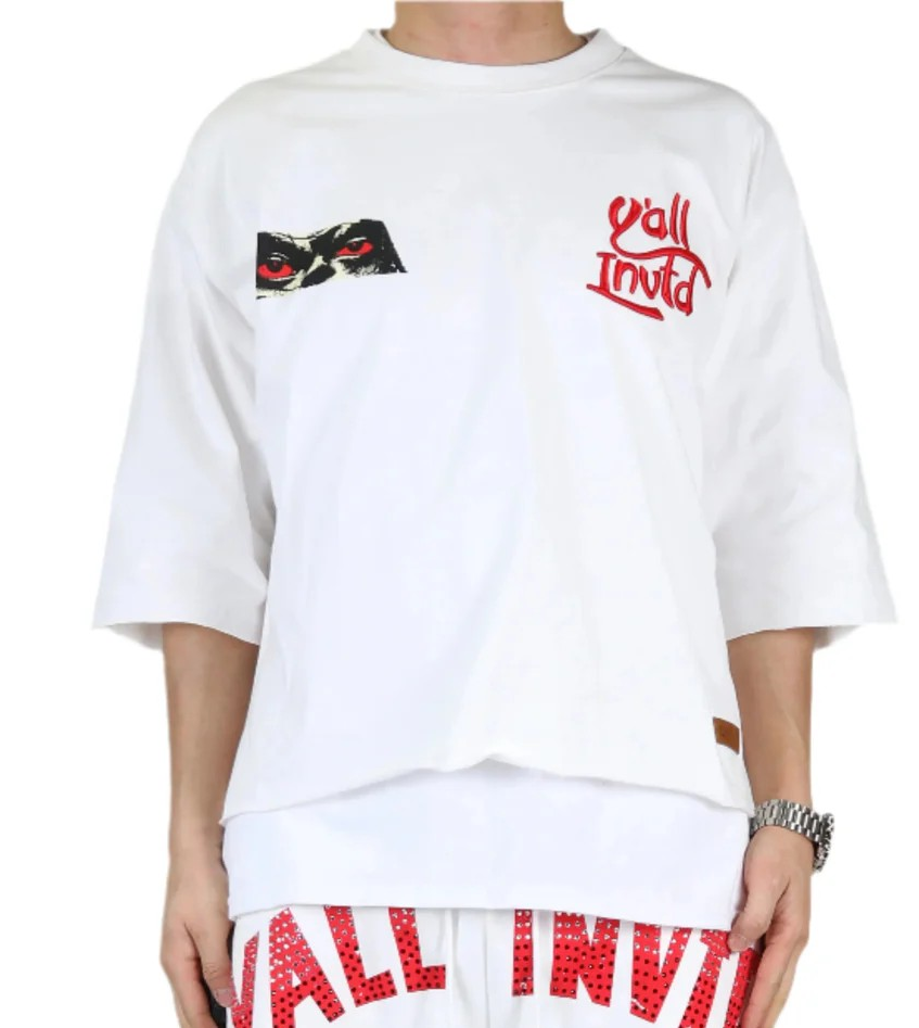 LTK "KINON SN/ Jersey 3/4 Sleeve Crop Top" Tee
